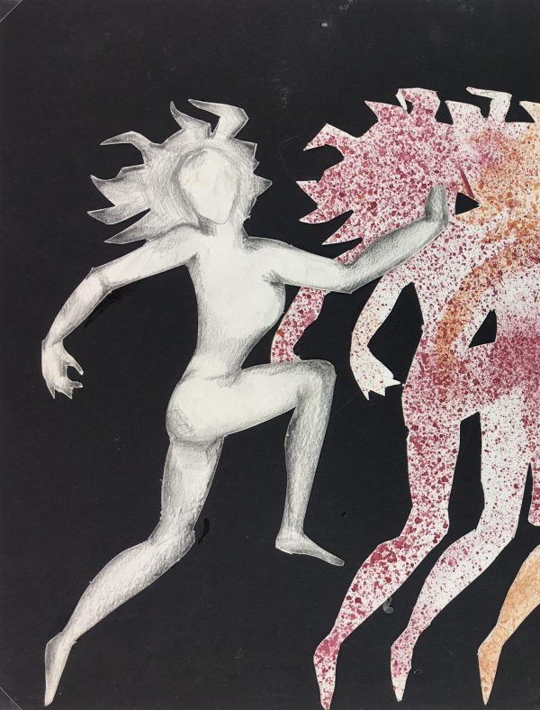 Black & White Modern Original Art - Dancers, French, c.1970