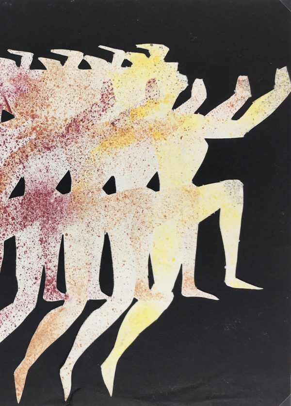 Black & White Modern Original Art - Dancers, French, c.1970