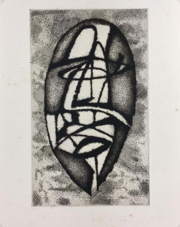 Black & White Modern Original Art - Otherworldly, Grangié, French, c.1960