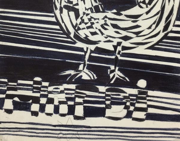 Black & White Modern Original Art - Pen & Ink - Rooster, c.1950