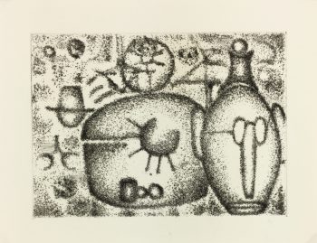 Black & White Modern Original Art - Otherworldly, Grangié, French, c.1960