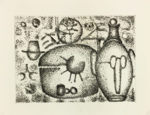 Black & White Modern Original Art - Otherworldly, Grangié, French, c.1960