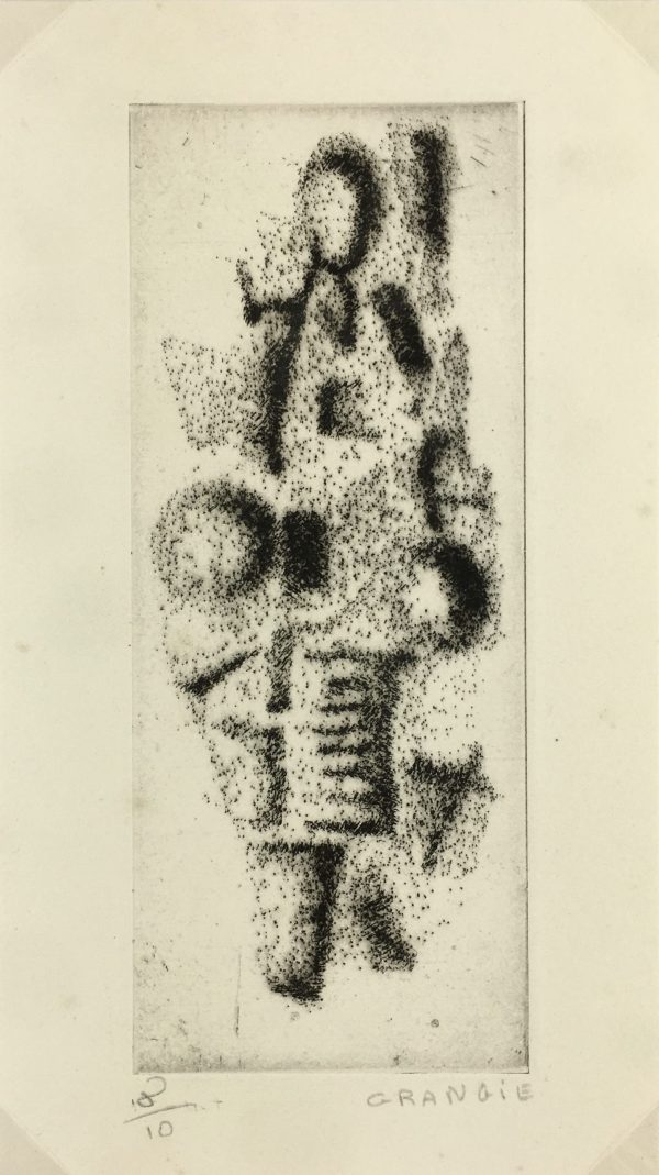 Black & White Modern Original Art - Otherworldly, Grangié, French, c.1960