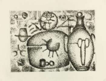 Black & White Modern Original Art - Otherworldly, Grangié, French, c.1960
