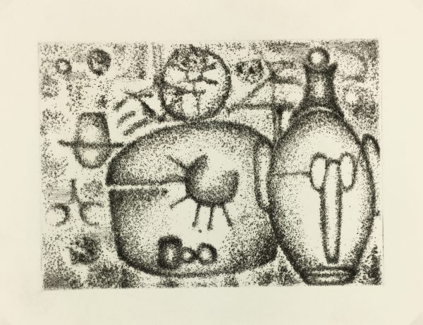 Black & White Modern Original Art - Otherworldly, Grangié, French, c.1960