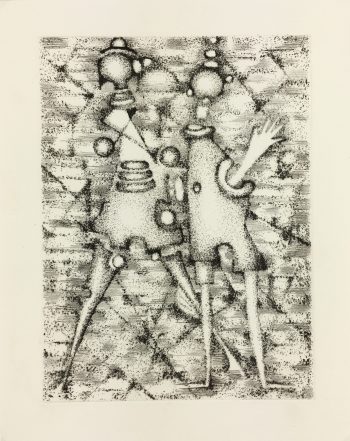 Black & White Modern Original Art - Otherworldly, Grangié, French, c.1960