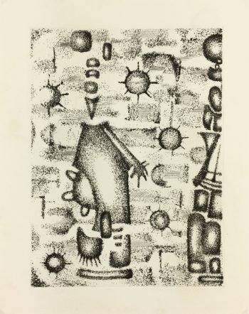 Black & White Modern Original Art - Otherworldly, Grangié, French, c.1960