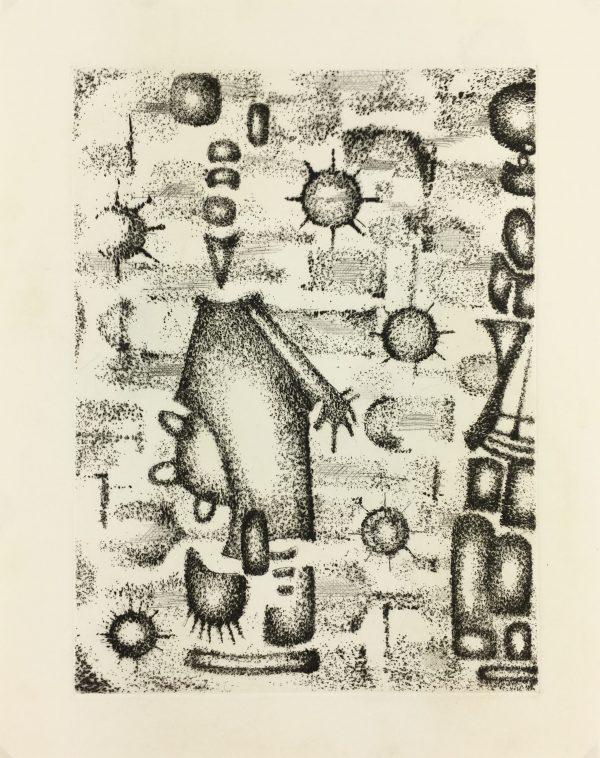 Black & White Modern Original Art - Otherworldly, Grangié, French, c.1960