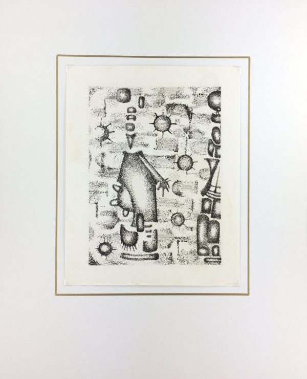 Black & White Modern Original Art - Otherworldly, Grangié, French, c.1960