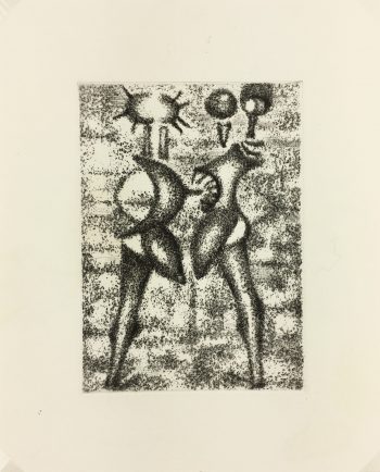 Black & White Modern Original Art - Otherworldly, Grangié, French, c.1960