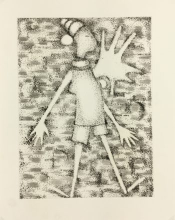 Black & White Modern Original Art - Otherworldly, Grangié, French, c.1960
