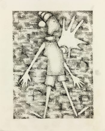 Black & White Modern Original Art - Otherworldly, Grangié, French, c.1960