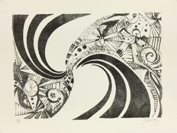 Black & White Modern Original Art - Lith - Modern, Signed, 2006