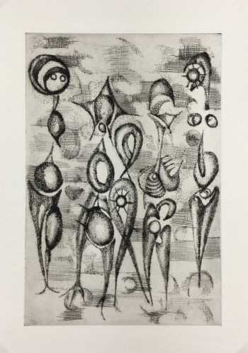 Black & White Modern Original Art - Otherworldly, Grangié, French, c.1960