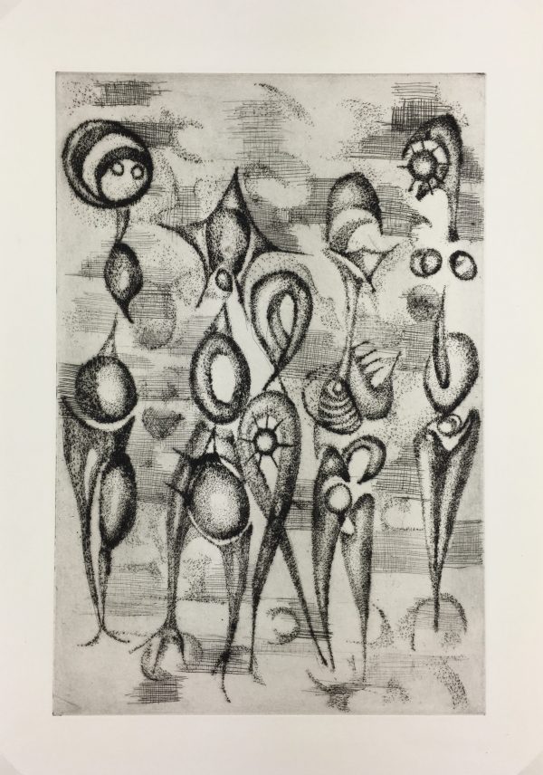 Black & White Modern Original Art - Otherworldly, Grangié, French, c.1960