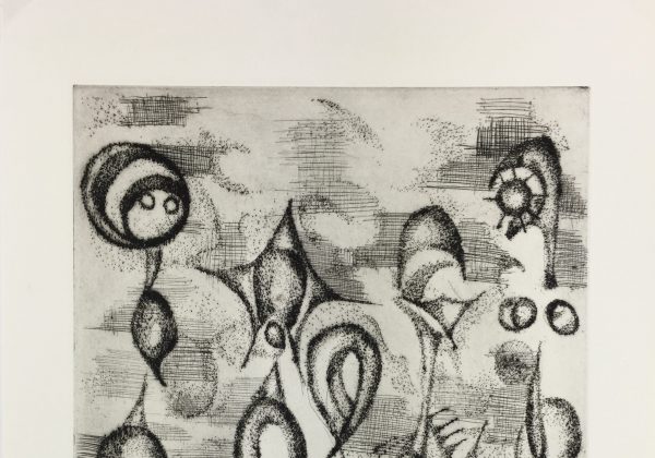 Black & White Modern Original Art - Otherworldly, Grangié, French, c.1960