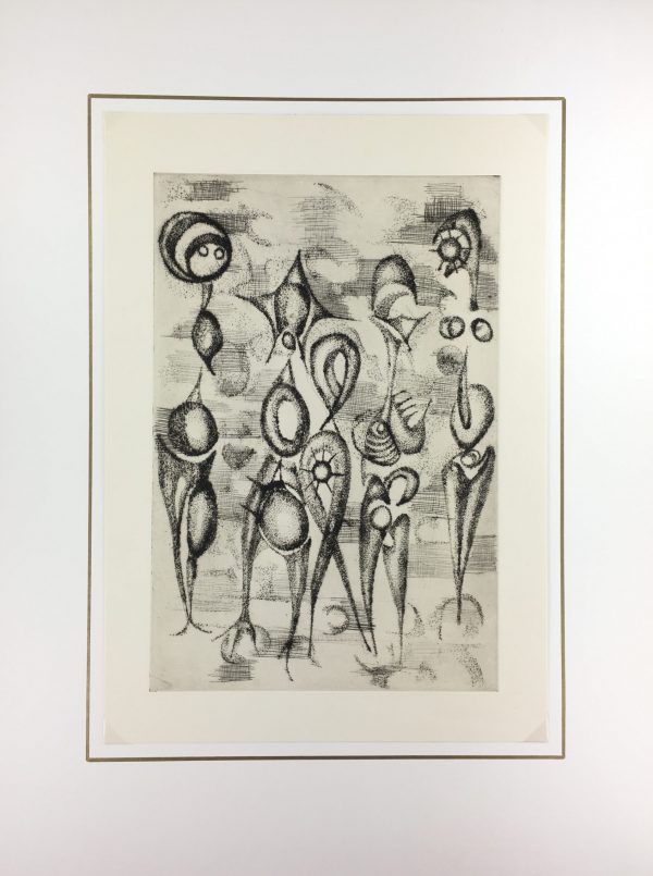 Black & White Modern Original Art - Otherworldly, Grangié, French, c.1960
