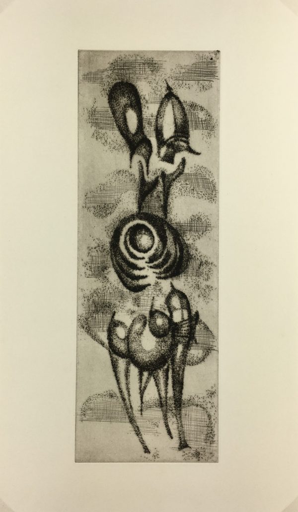 Black & White Modern Original Art - Otherworldly, Grangié, French, c.1960