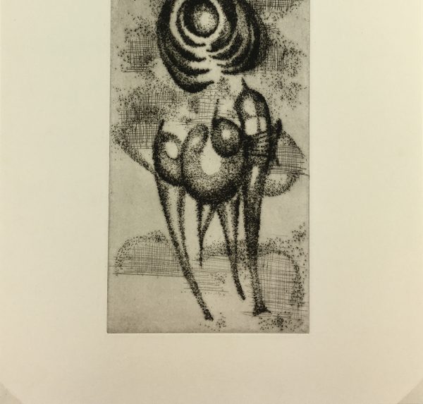Black & White Modern Original Art - Otherworldly, Grangié, French, c.1960