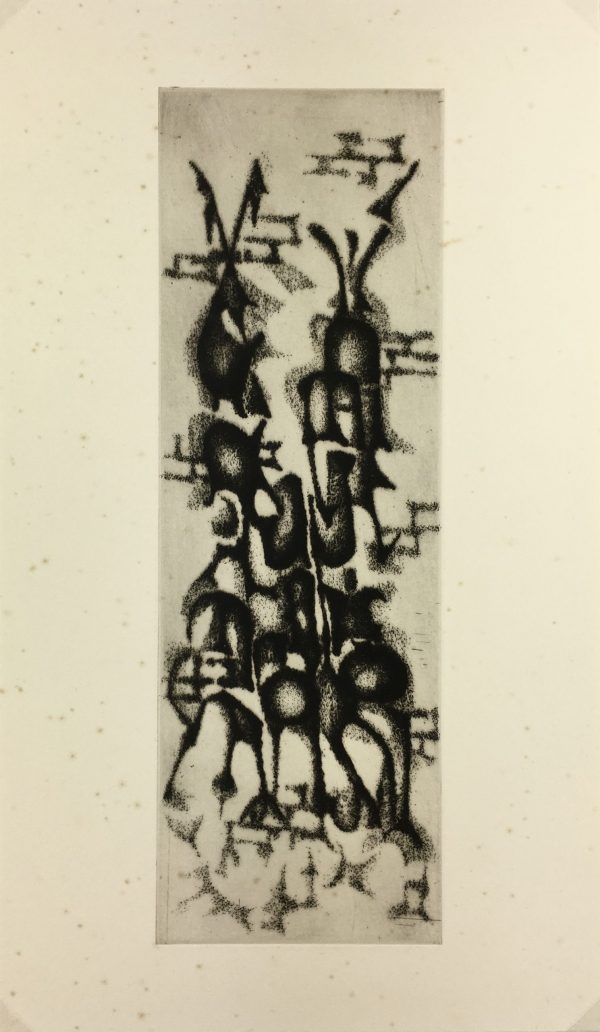 Black & White Modern Original Art - Otherworldly, Grangié, French, c.1960