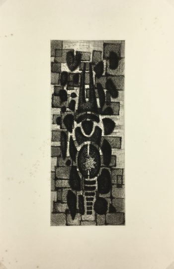 Black & White Modern Original Art - Otherworldly, Grangié, French, c.1960