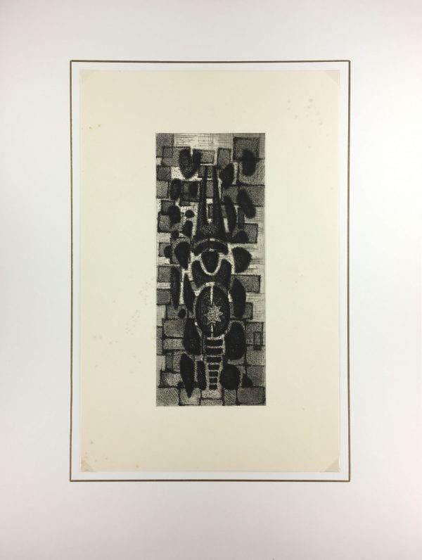 Black & White Modern Original Art - Otherworldly, Grangié, French, c.1960
