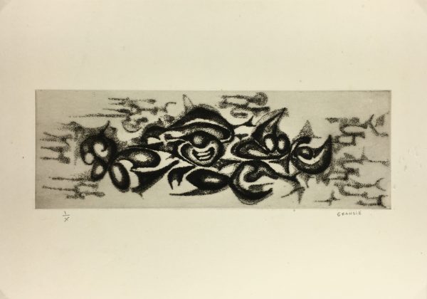 Black & White Modern Original Art - Otherworldly, Grangié, French, c.1960