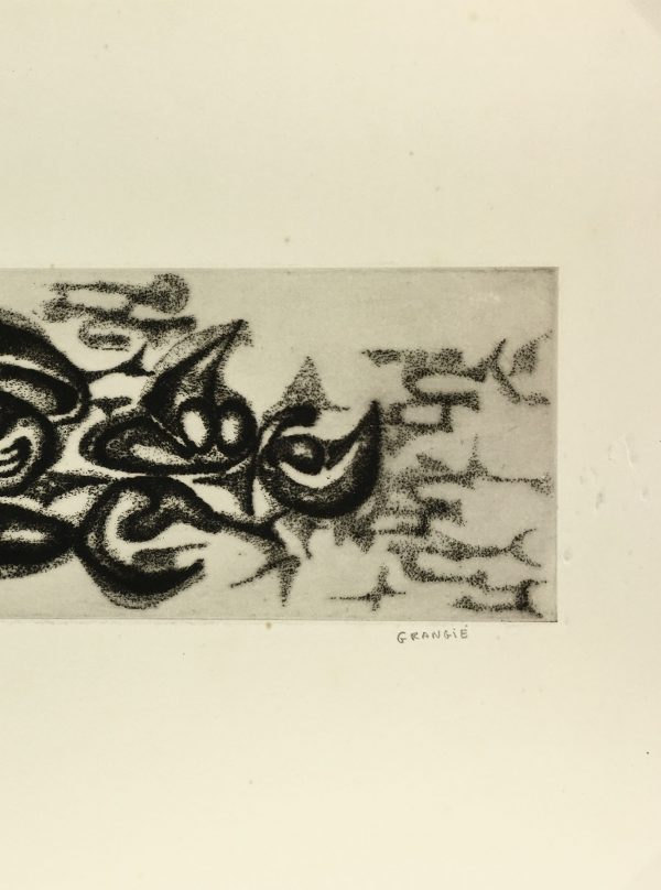 Black & White Modern Original Art - Otherworldly, Grangié, French, c.1960