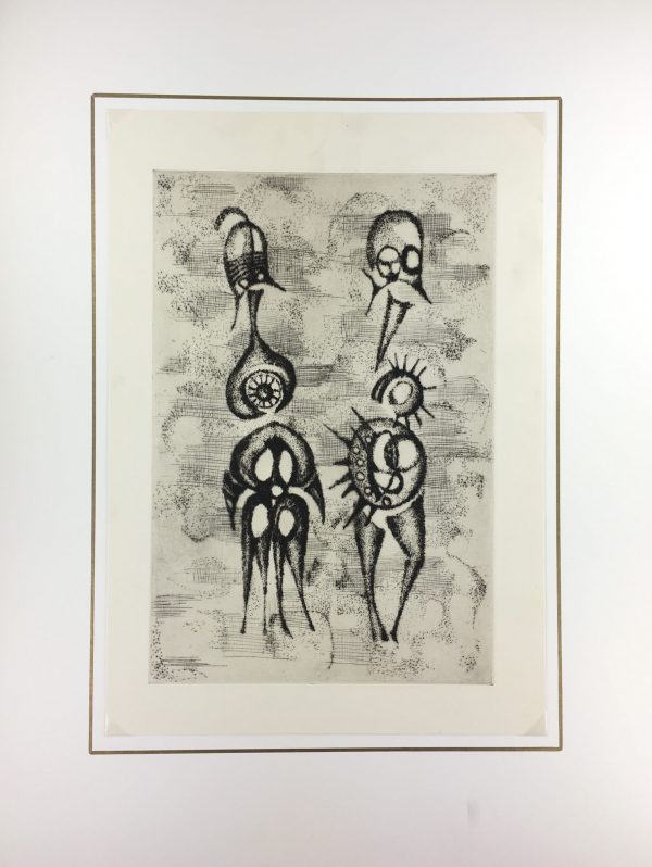 Black & White Modern Original Art - Otherworldly, Grangié, French, c.1960