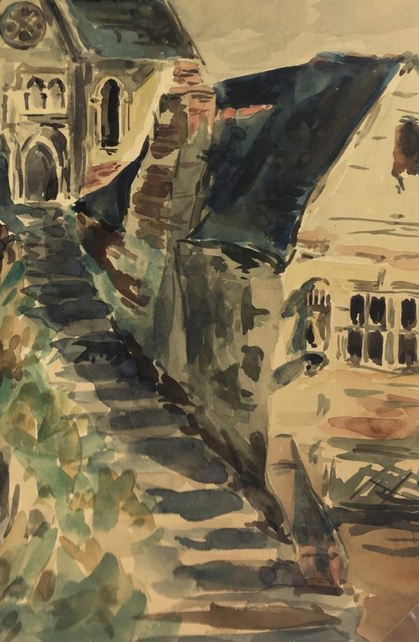 Churches & Chapels Original Art - Church Steps, J. Brideau, c.1910