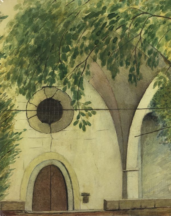 Churches & Chapels Original Art - Abbey, Notre Dame de l' Ormeau, c.1950