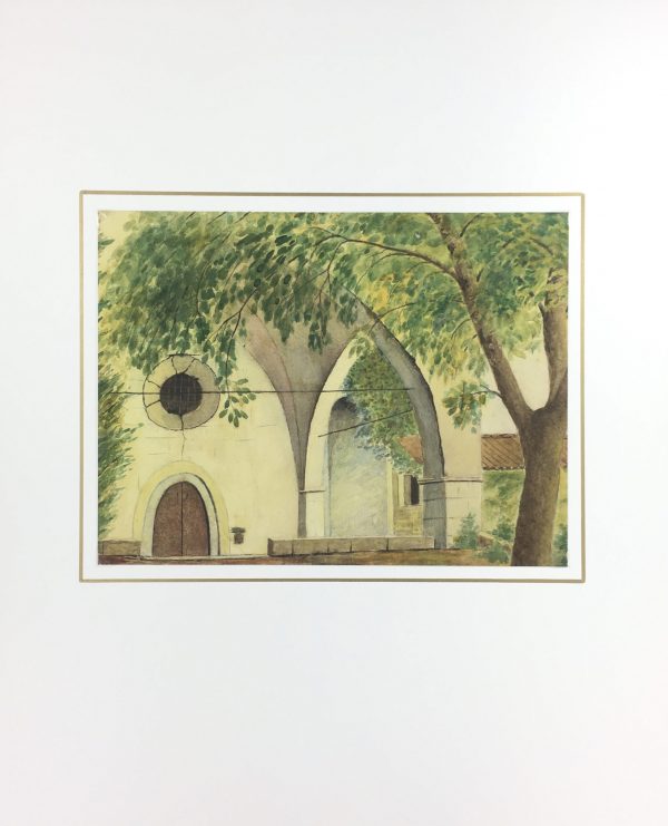 Churches & Chapels Original Art - Abbey, Notre Dame de l' Ormeau, c.1950
