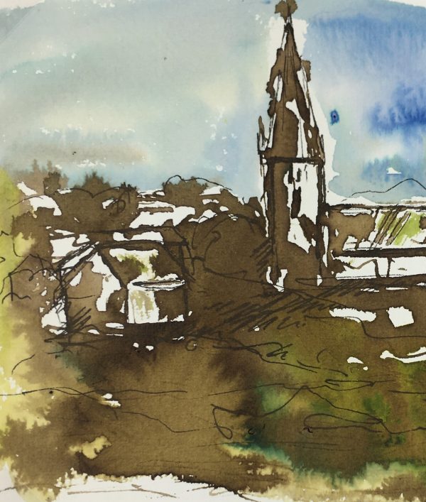 Churches & Chapels Original Art - Church Steeple, Amy Even, 2012