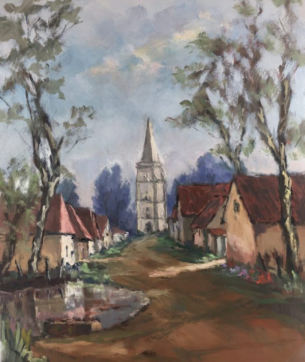 Churches & Chapels Original Art - Le Clocher, R. Bailly, c.1960