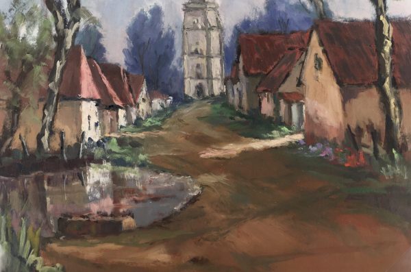Churches & Chapels Original Art - Le Clocher, R. Bailly, c.1960