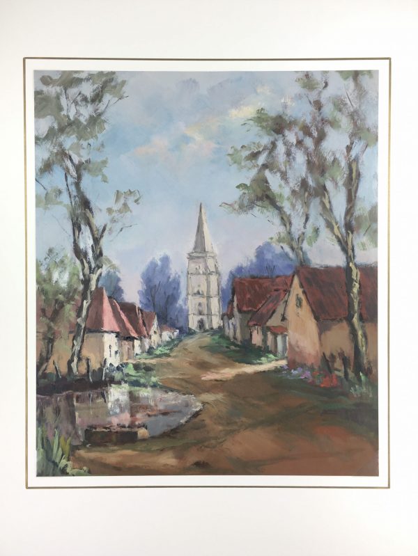 Churches & Chapels Original Art - Le Clocher, R. Bailly, c.1960