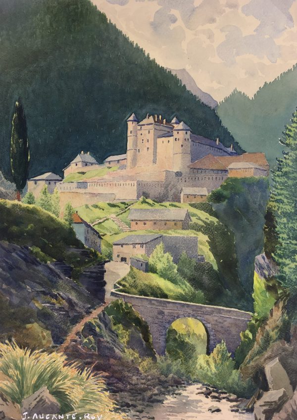 Churches & Chapels Original Art - Chateau Fort, J. Aucante-Roy, c.1920
