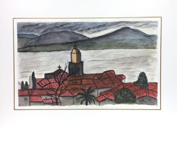 Coastal France Original Art - Mediterranean by Night, Signed, 1973