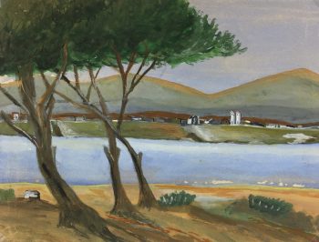 Coastal France Original Art - Coastal France, Acrylic, c.1960