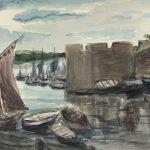 Coastal France Original Art - Aigues Mortes, MK, c.1940