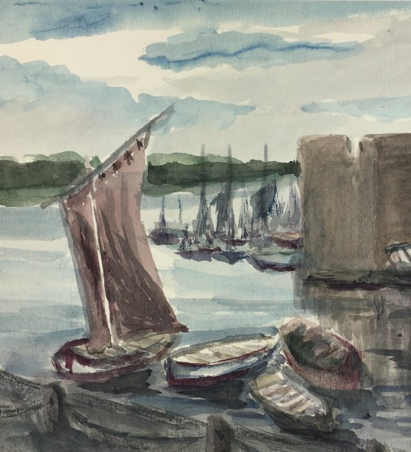 Coastal France Original Art - Aigues Mortes, MK, c.1940