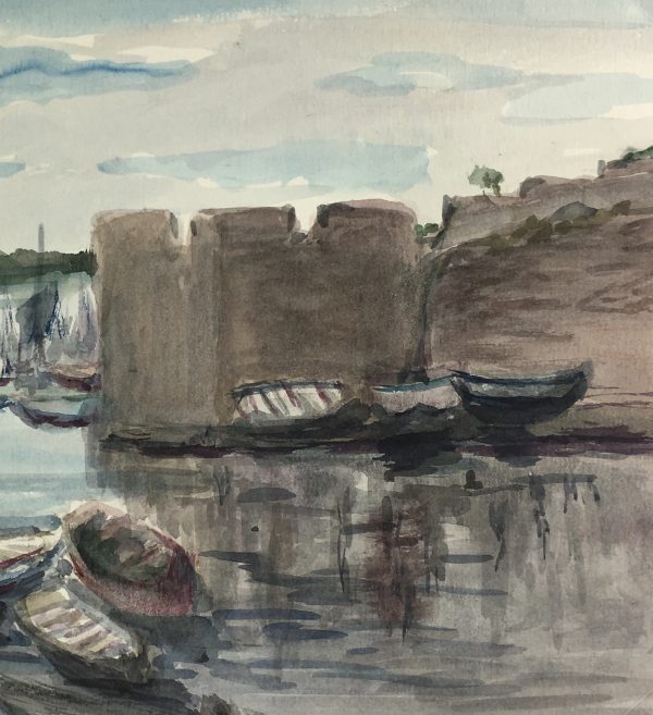 Coastal France Original Art - Aigues Mortes, MK, c.1940