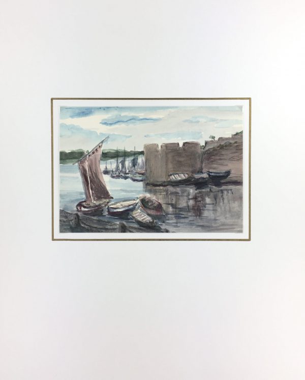 Coastal France Original Art - Aigues Mortes, MK, c.1940