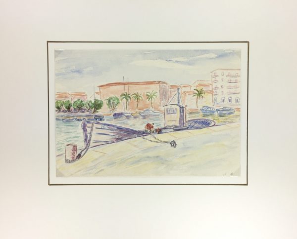 Coastal France Original Art - Mediterranean, J. Aguillaume, 1978