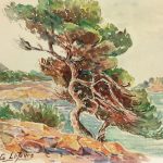 Coastal France Original Art - Côte d' Azur, G. Lefevre, 1968