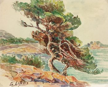 Coastal France Original Art - Côte d' Azur, G. Lefevre, 1968