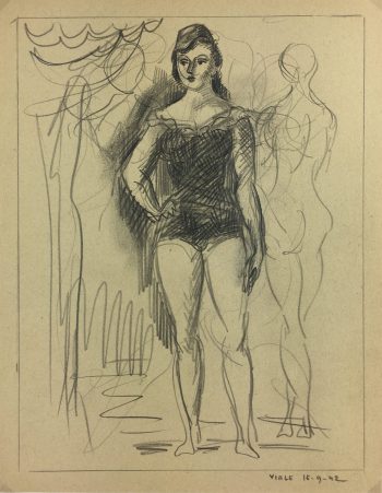 Dance Original Art - Pencil - Dancer, Albert Vialé, 1942