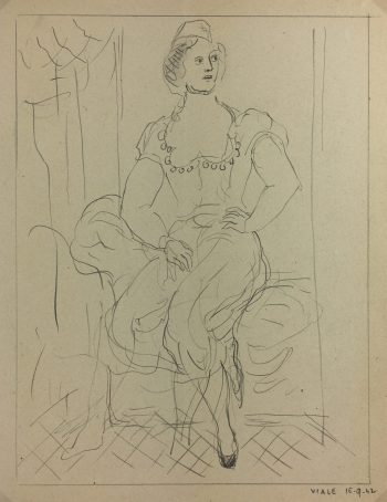 Dance Original Art - Pencil - Dancer, Albert Vialé, 1942