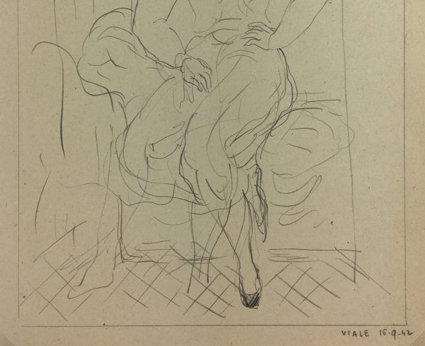 Dance Original Art - Pencil - Dancer, Albert Vialé, 1942