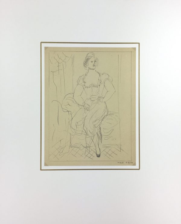 Dance Original Art - Pencil - Dancer, Albert Vialé, 1942